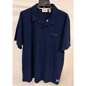 SCOTCH & SODA Men's Ribbed Polo Shirt Short Sleeve XL Maritime Blue New